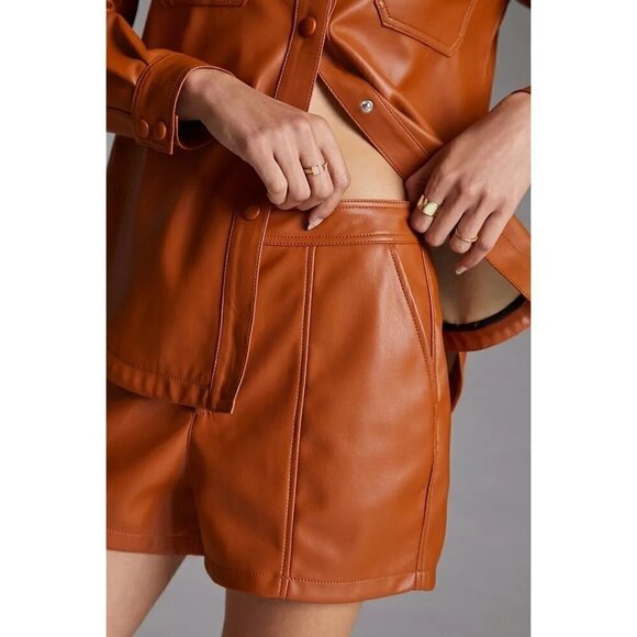 FAUX LEATHER 2-Pc set BROWN Size: US 14/UK 18 - Picture 2 of 4